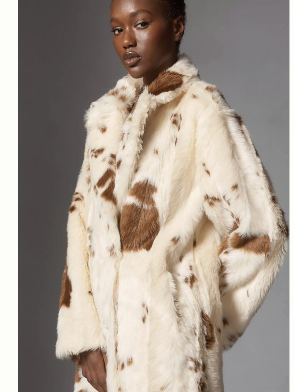 Beautiful Anthropologie Maeve Grand Glam Faux Fur Coat, size XS Like New